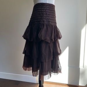 Tiered Tulle Knee Length Dressy Skirt